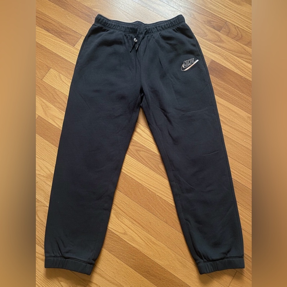 Nike Black Mini Swoosh Logo Jogger Comfy Jogger Sweatpants Size Medium